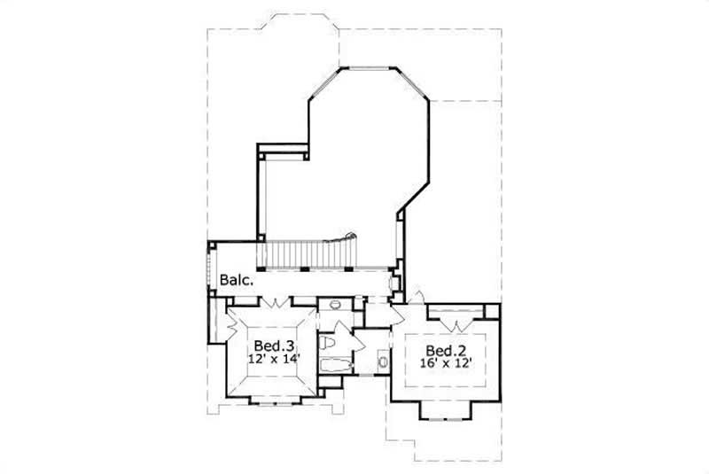 Floor Plan Second Story of Traditional Plan #156-2240