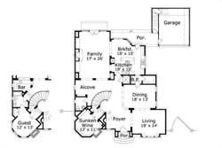 Floor Plan Second Story of French Plan #156-2248