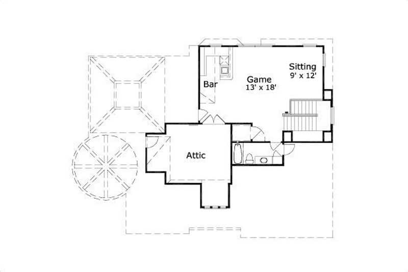 Floor Plan Third Story of Country Plan #156-2252