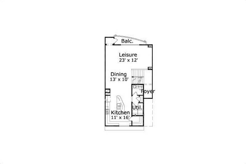 Floor Plan Second Story of Multi-Unit Plan #156-2255