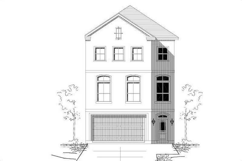Front elevation of Contemporary home (ThePlanCollection: House Plan #156-2260)