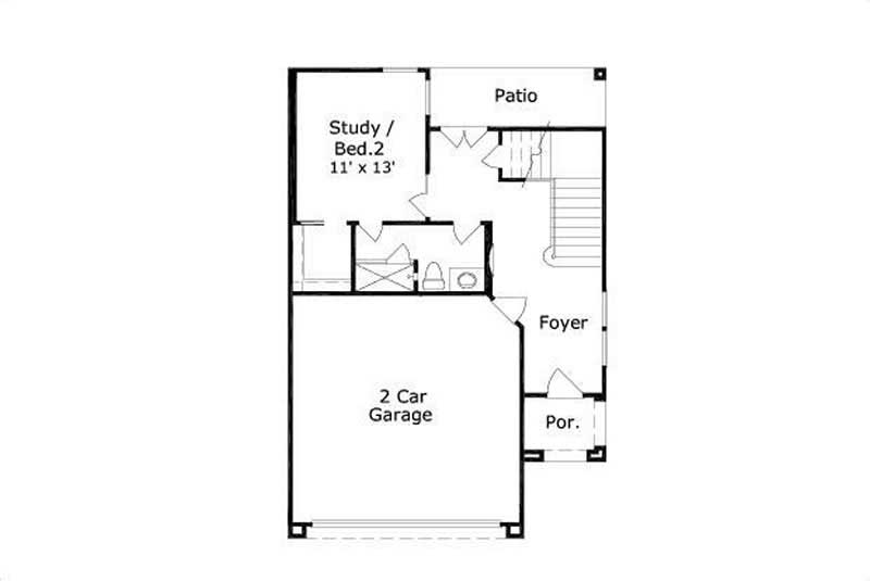 Floor Plan First Story of Contemporary Plan #156-2260