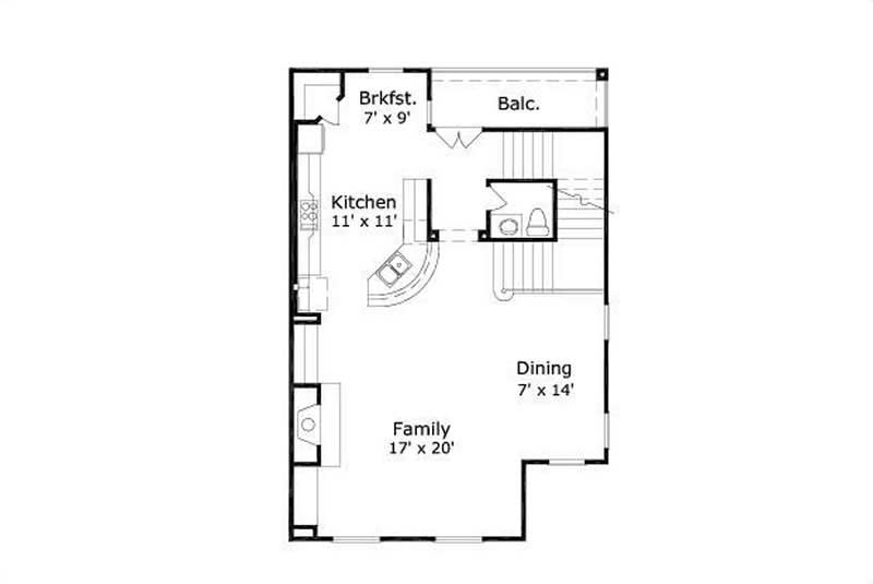 Floor Plan Second Story of Contemporary Plan #156-2260