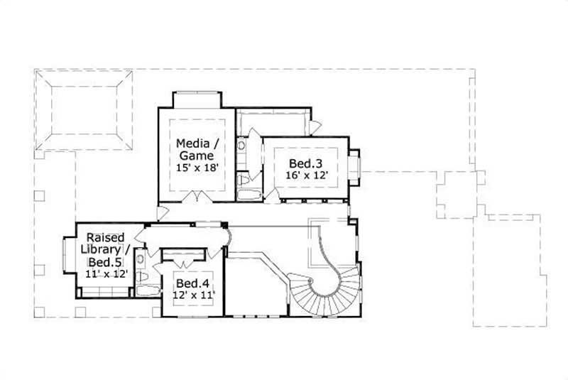 Floor Plan Second Story of Luxury Plan #156-2271