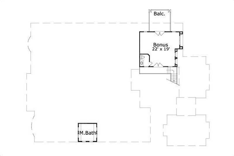 Floor Plan Second Story of Mediterranean Plan #156-2274