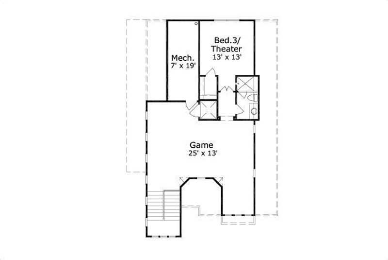 Floor Plan Third Story of Multi-Unit Plan #156-2280
