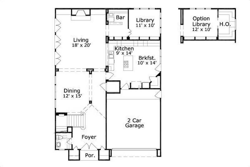 Floor Plan First Story of Tuscan Plan #156-2293
