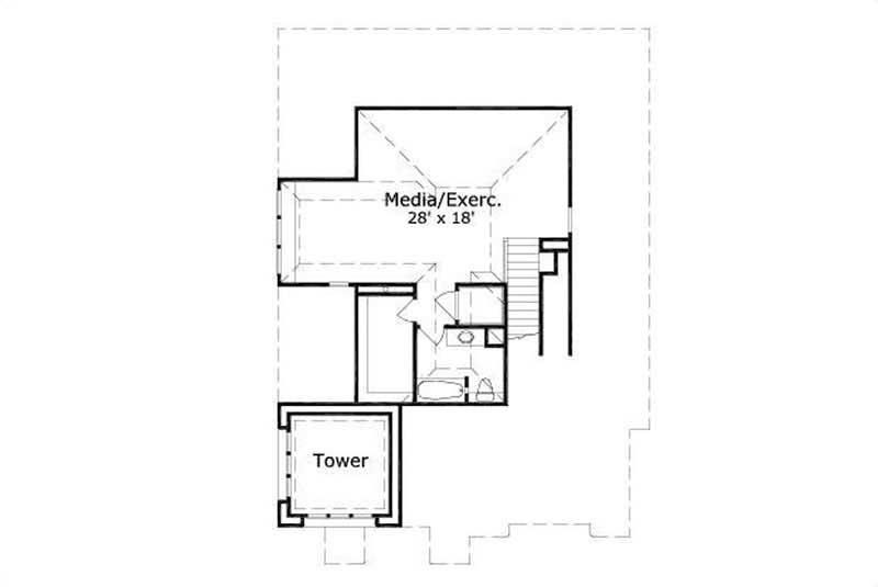 Floor Plan Third Story of Tuscan Plan #156-2293