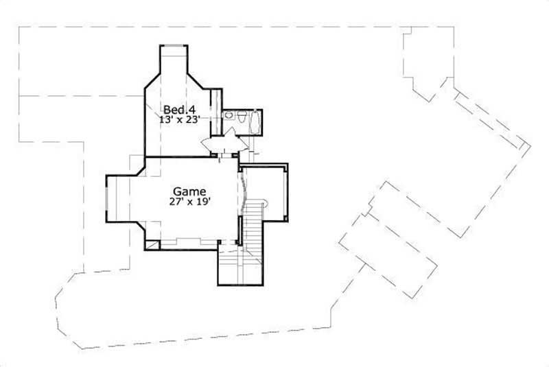 Floor Plan Second Story of Mediterranean Plan #156-2294