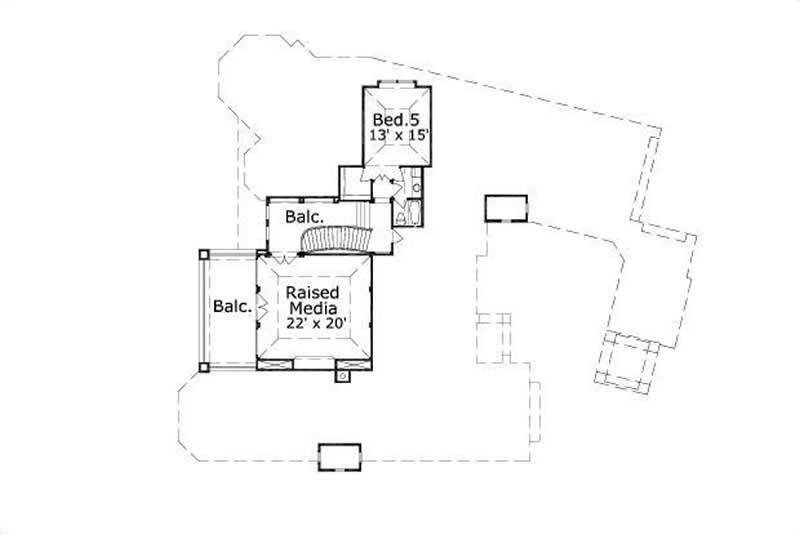 Floor Plan Second Story of Mediterranean Plan #156-2302