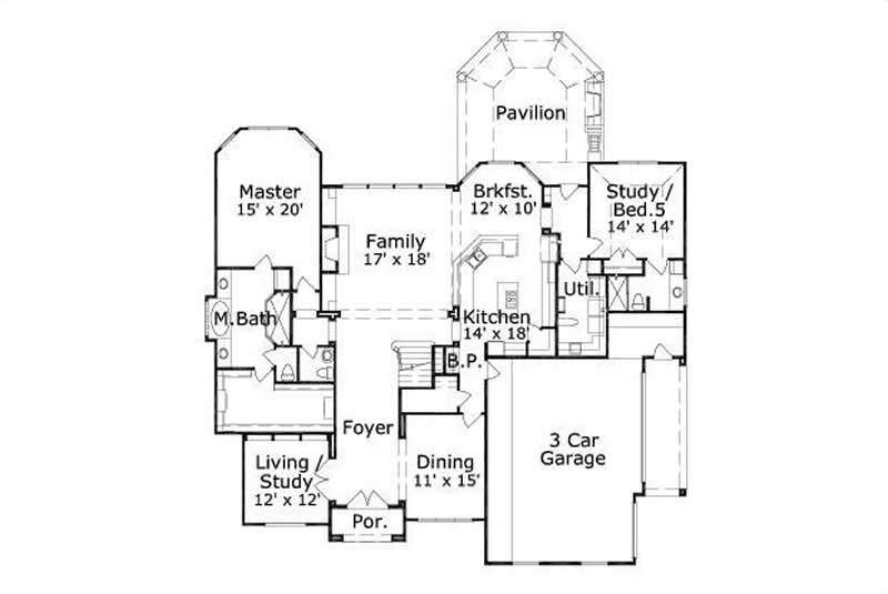 Floor Plan First Story of Mediterranean Plan #156-2312