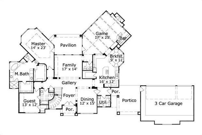 Floor Plan First Story of Plan #156-2315