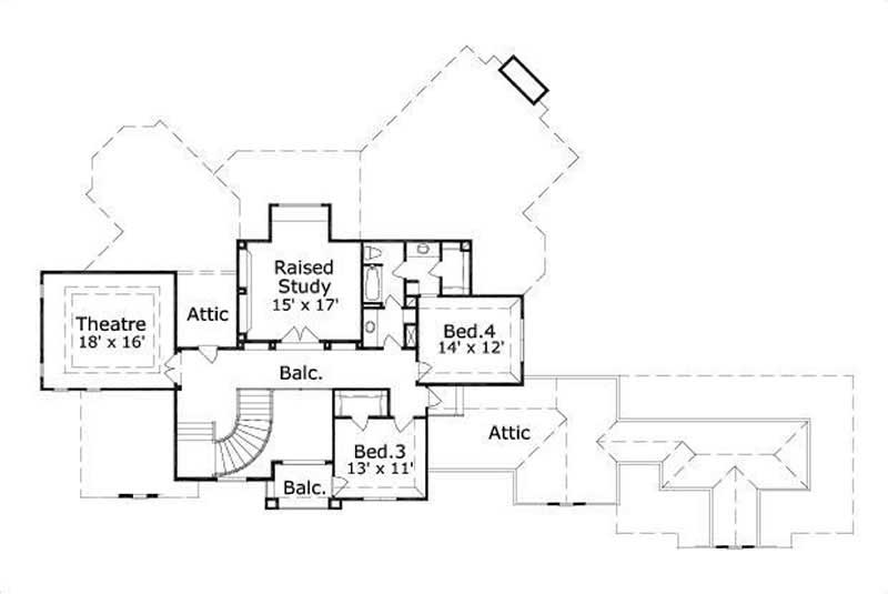 Floor Plan Second Story of Plan #156-2315