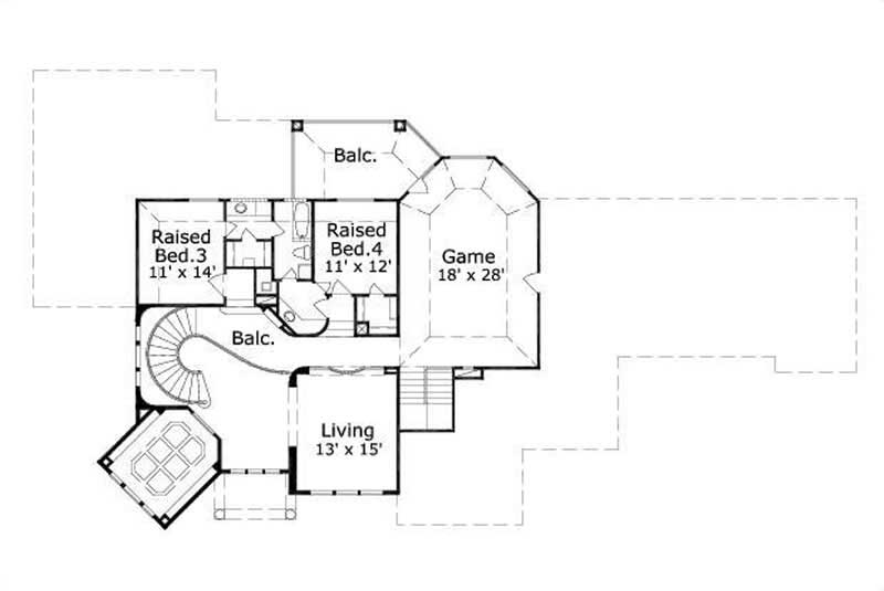 Floor Plan Second Story of Contemporary Plan #156-2323