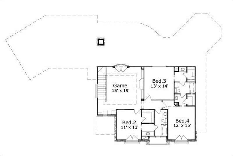 Floor Plan Second Story of Country Plan #156-2339
