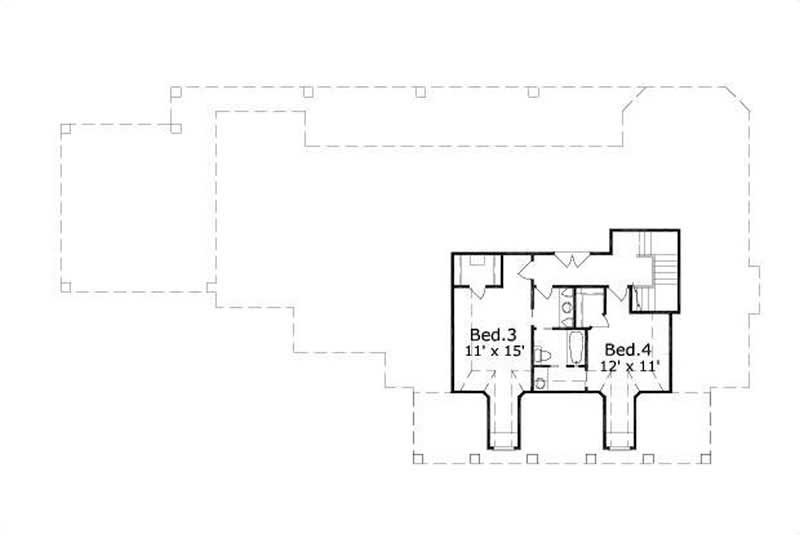 Floor Plan Second Story of Country Plan #156-2346