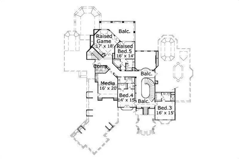 Floor Plan Second Story of Country Plan #156-2347