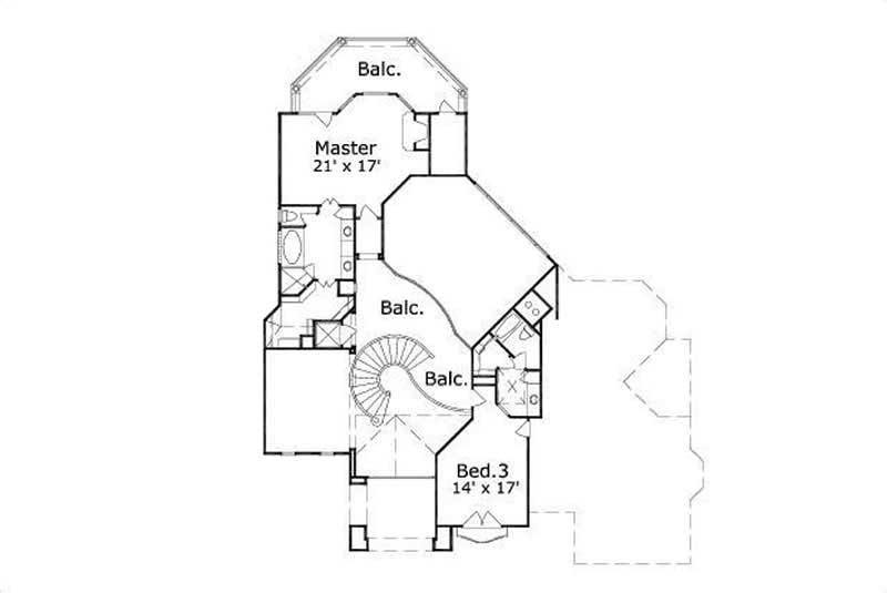 Floor Plan Second Story of Luxury Plan #156-2359