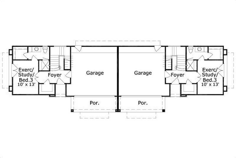 Floor Plan First Story of Multi-Unit Plan #156-2360
