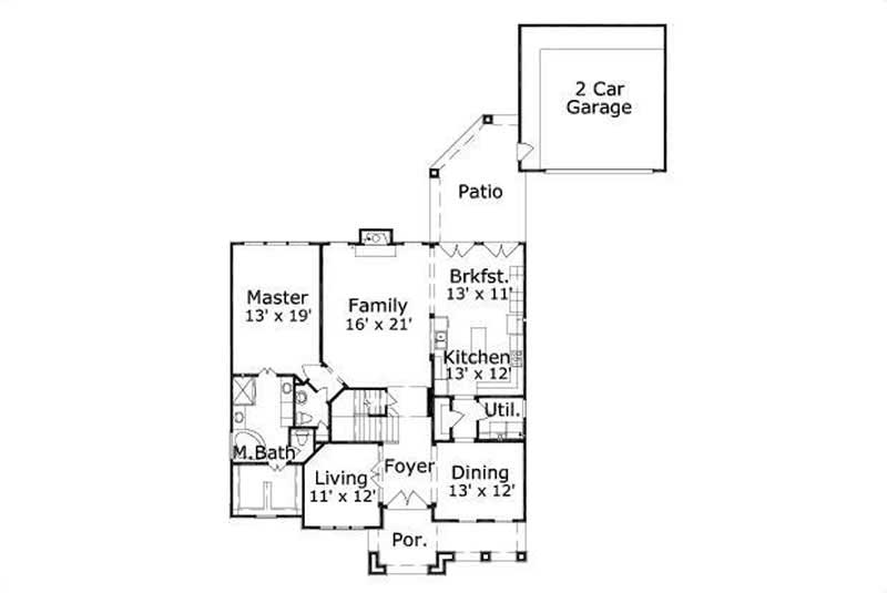 Floor Plan First Story of Luxury Plan #156-2371
