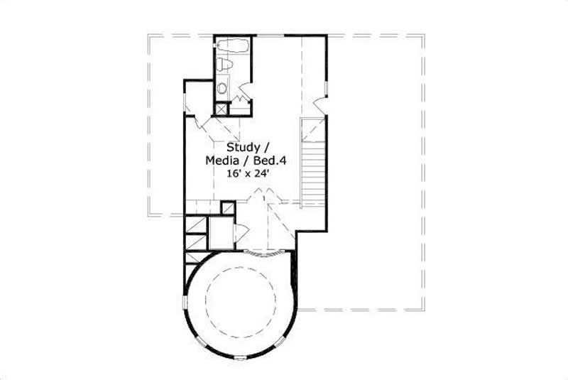 Floor Plan Third Story of Mediterranean Plan #156-2375