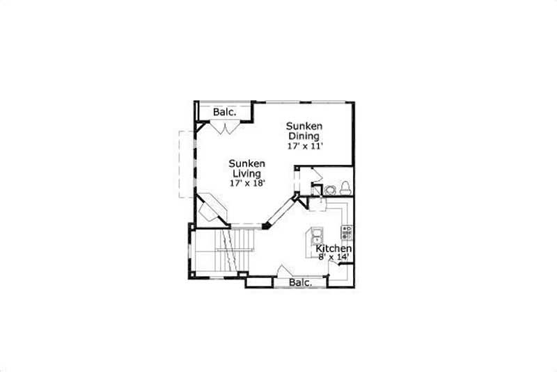 Floor Plan Second Story of Luxury Plan #156-2380