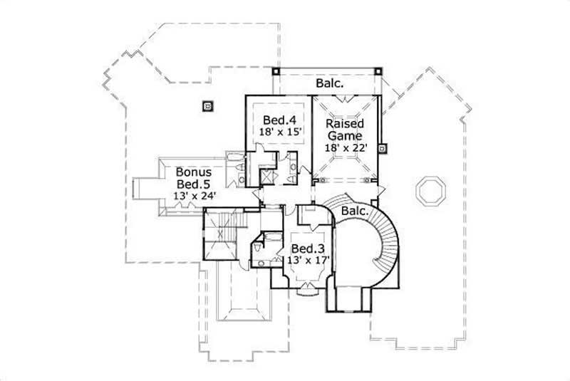 Floor Plan Second Story of Country Plan #156-2383