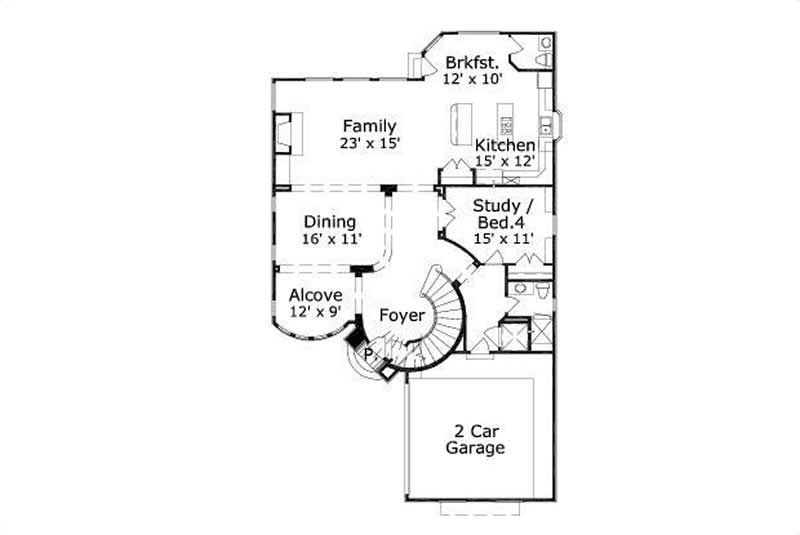 Floor Plan First Story of Luxury Plan #156-2386