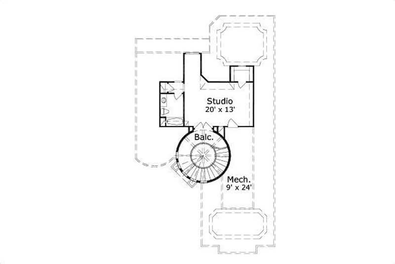 Floor Plan Third Story of Luxury Plan #156-2386