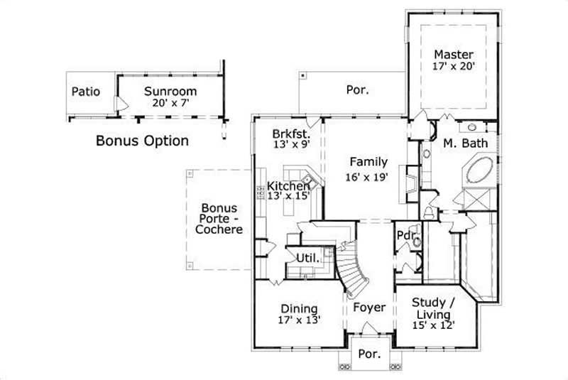 Floor Plan First Story of Luxury Plan #156-2388