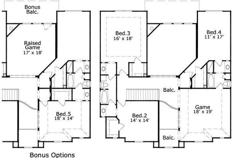 Floor Plan Second Story of Country Plan #156-2390