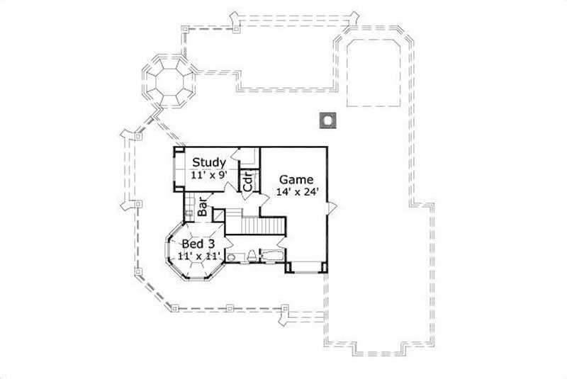 Floor Plan Second Story of Country Plan #156-2399