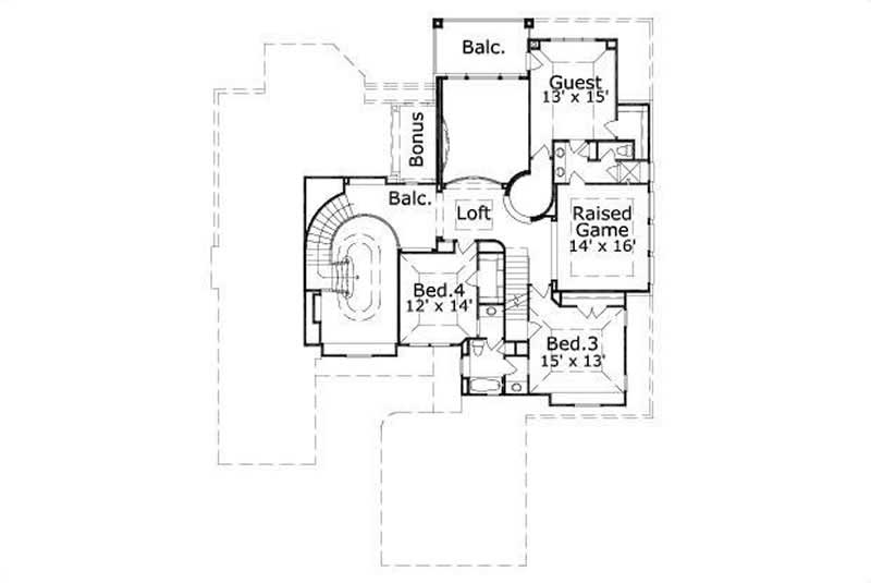 Floor Plan Second Story of Country Plan #156-2401