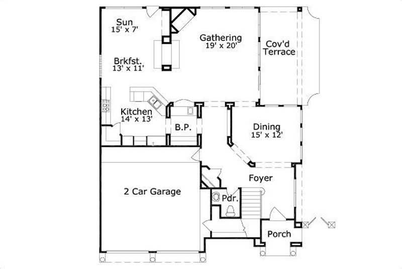 Floor Plan First Story of Luxury Plan #156-2402