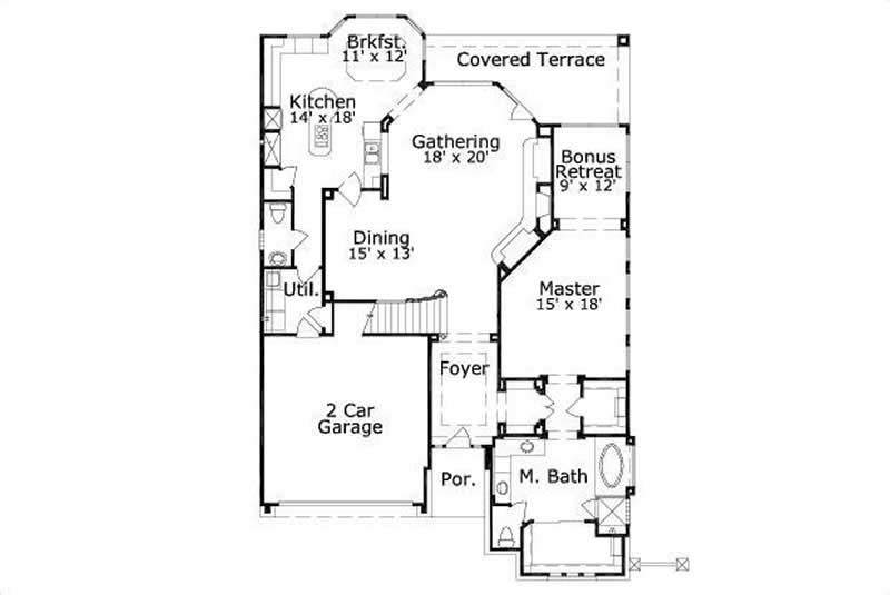 Floor Plan First Story of Luxury Plan #156-2403