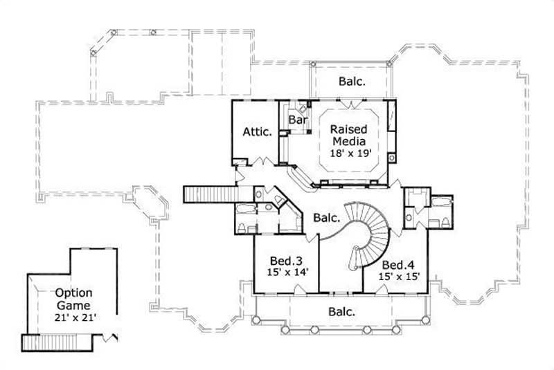 Floor Plan Second Story of Colonial Plan #156-2406