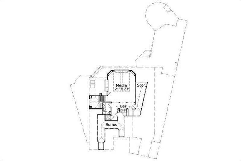 Floor Plan Third Story of Luxury Plan #156-2408