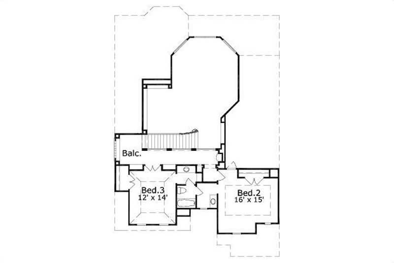 Floor Plan Second Story of Country Plan #156-2410