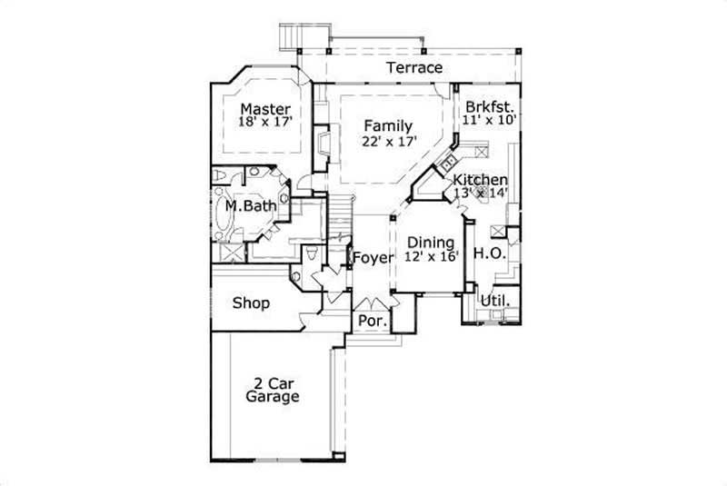 Floor Plan First Story of Contemporary Plan #156-2435
