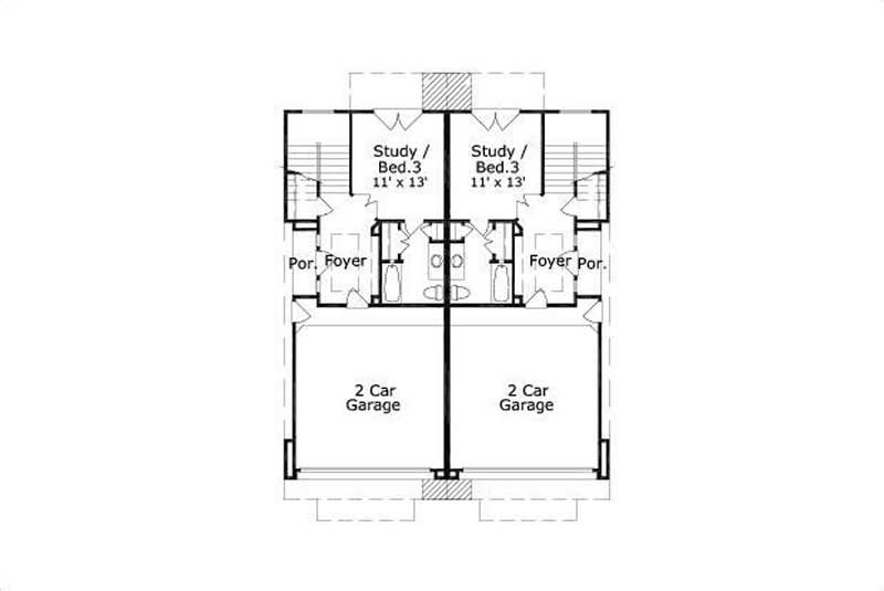 Floor Plan First Story of Multi-Unit Plan #156-2441