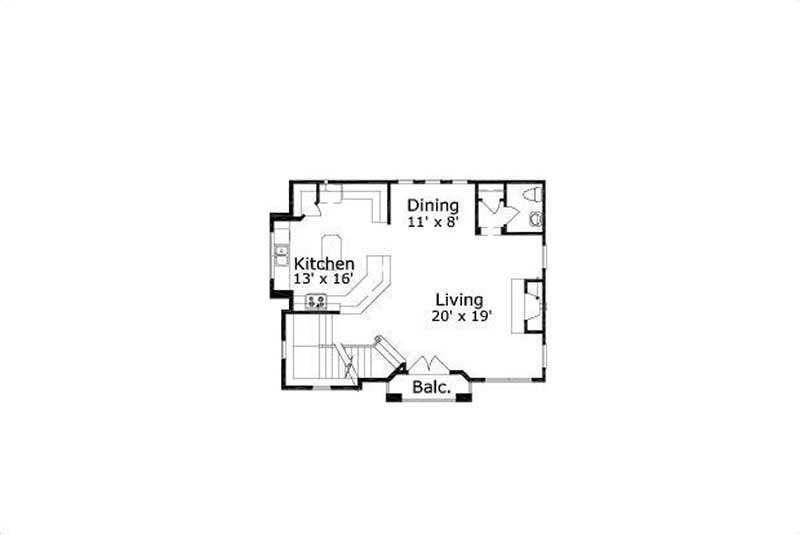 Floor Plan Second Story of Multi-Unit Plan #156-2444