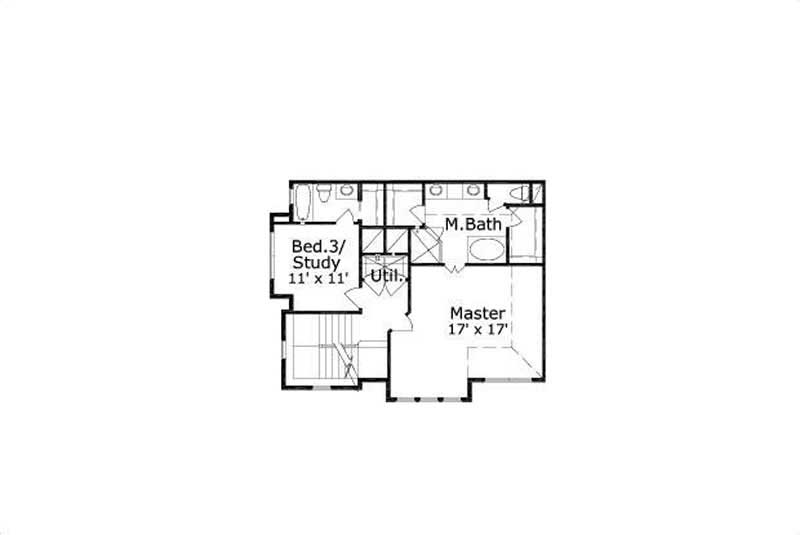 Floor Plan Third Story of Multi-Unit Plan #156-2444