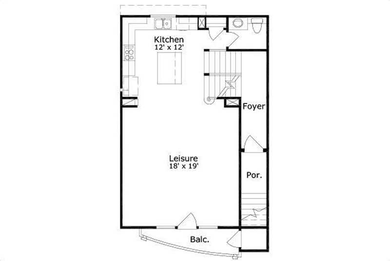 Floor Plan Second Story of Multi-Unit Plan #156-2447