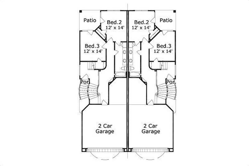 Floor Plan First Story of Multi-Unit Plan #156-2453