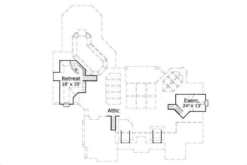Floor Plan Second Story of Craftsman Plan #156-2454