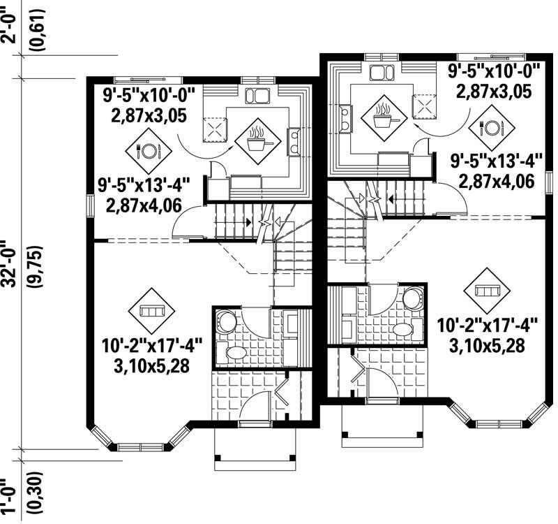 Floor Plan First Story of Multi-Unit Plan #157-1003