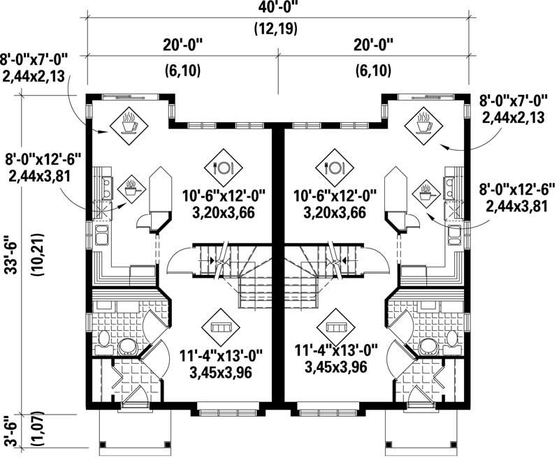 Floor Plan First Story of Multi-Unit Plan #157-1019