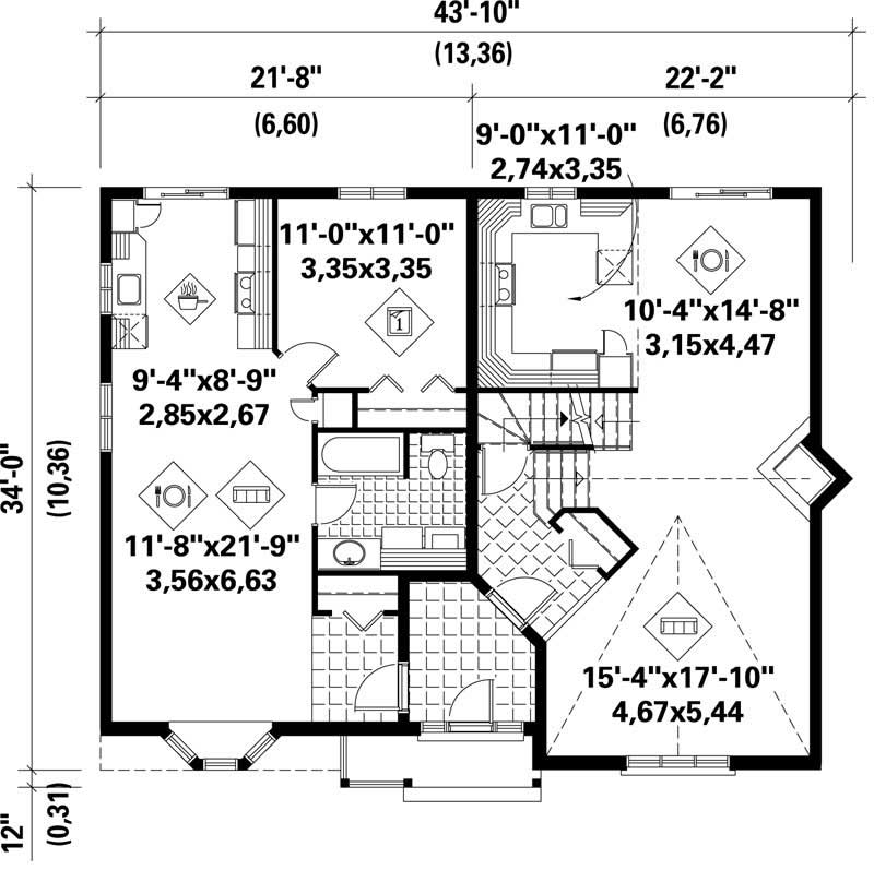 Floor Plan First Story of Multi-Unit Plan #157-1036