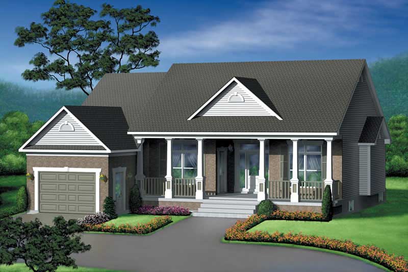 Country home (ThePlanCollection: Plan #157-1050)