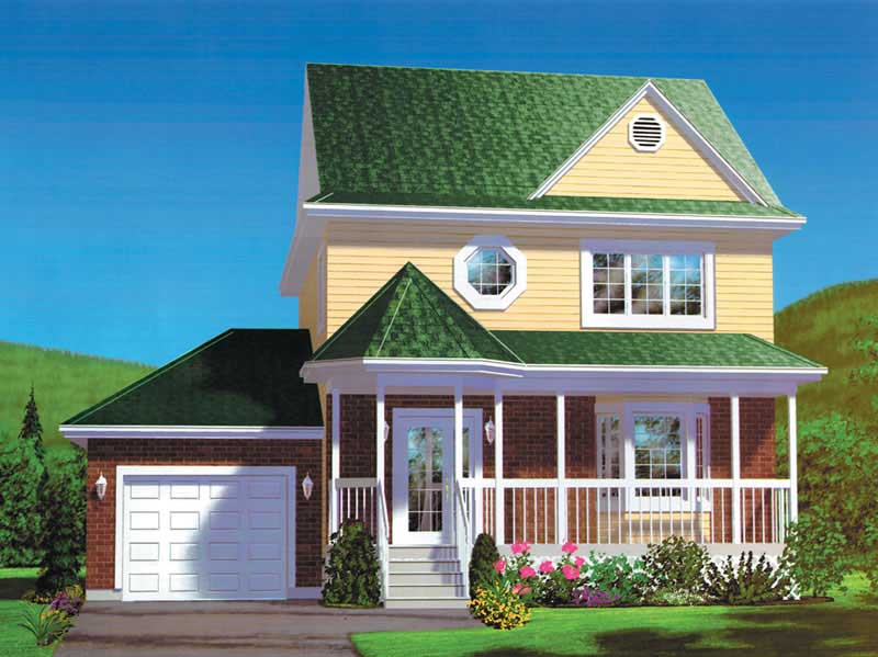 Country home (ThePlanCollection: Plan #157-1087)